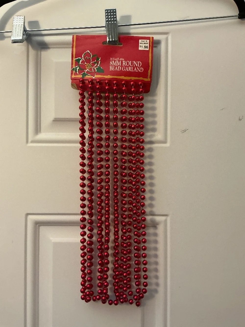 NEW 7 Red & Silver Bead Garland Christmas or Arts and Crafts